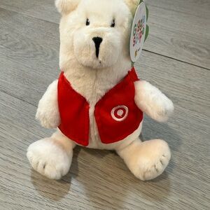 White Plush Bear with target worker vest
